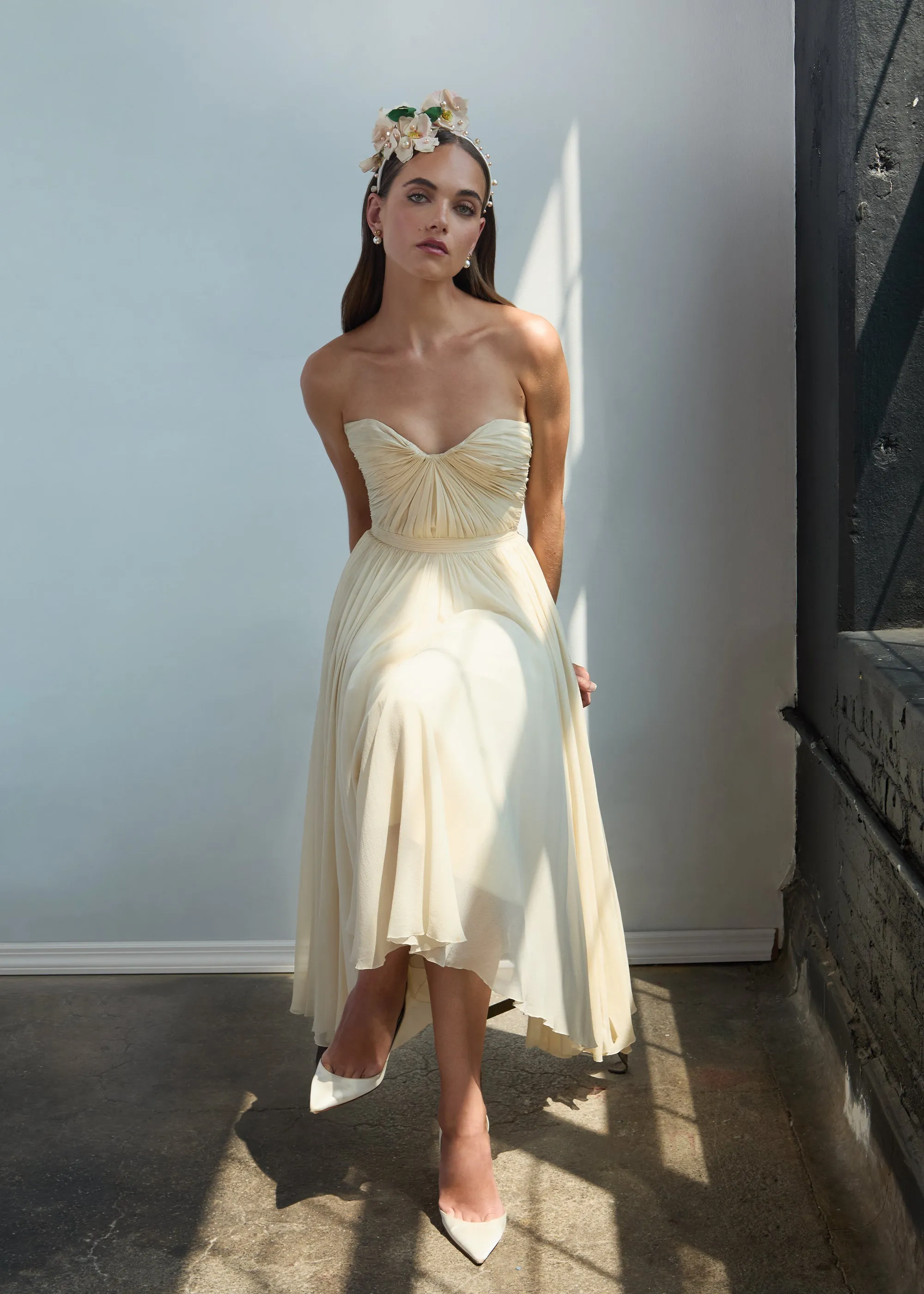 Jennifer Behr x New York Vintage Felicity Headband -- Cream