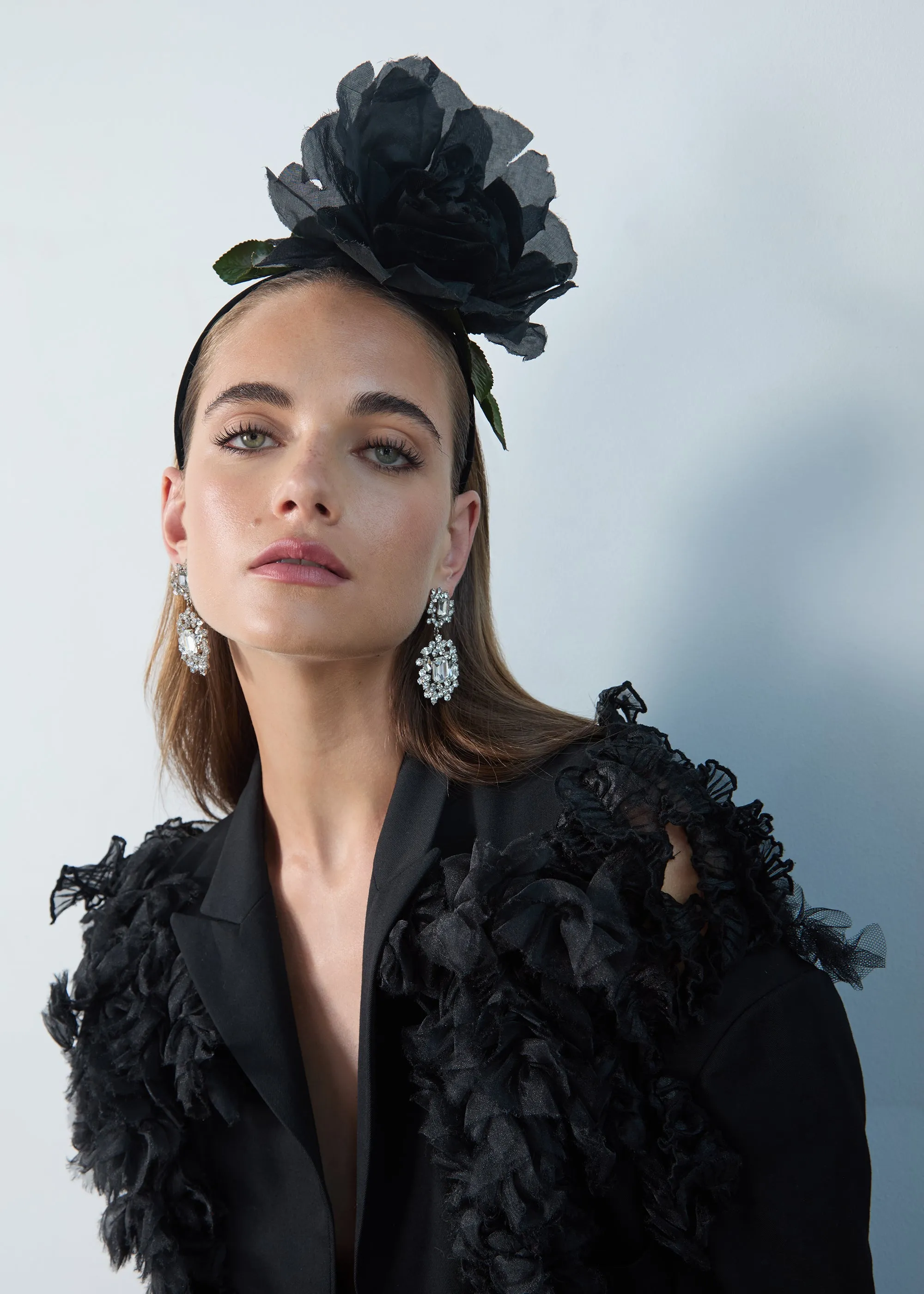 Jennifer Behr x New York Vintage Nanette Headpiece -- Black