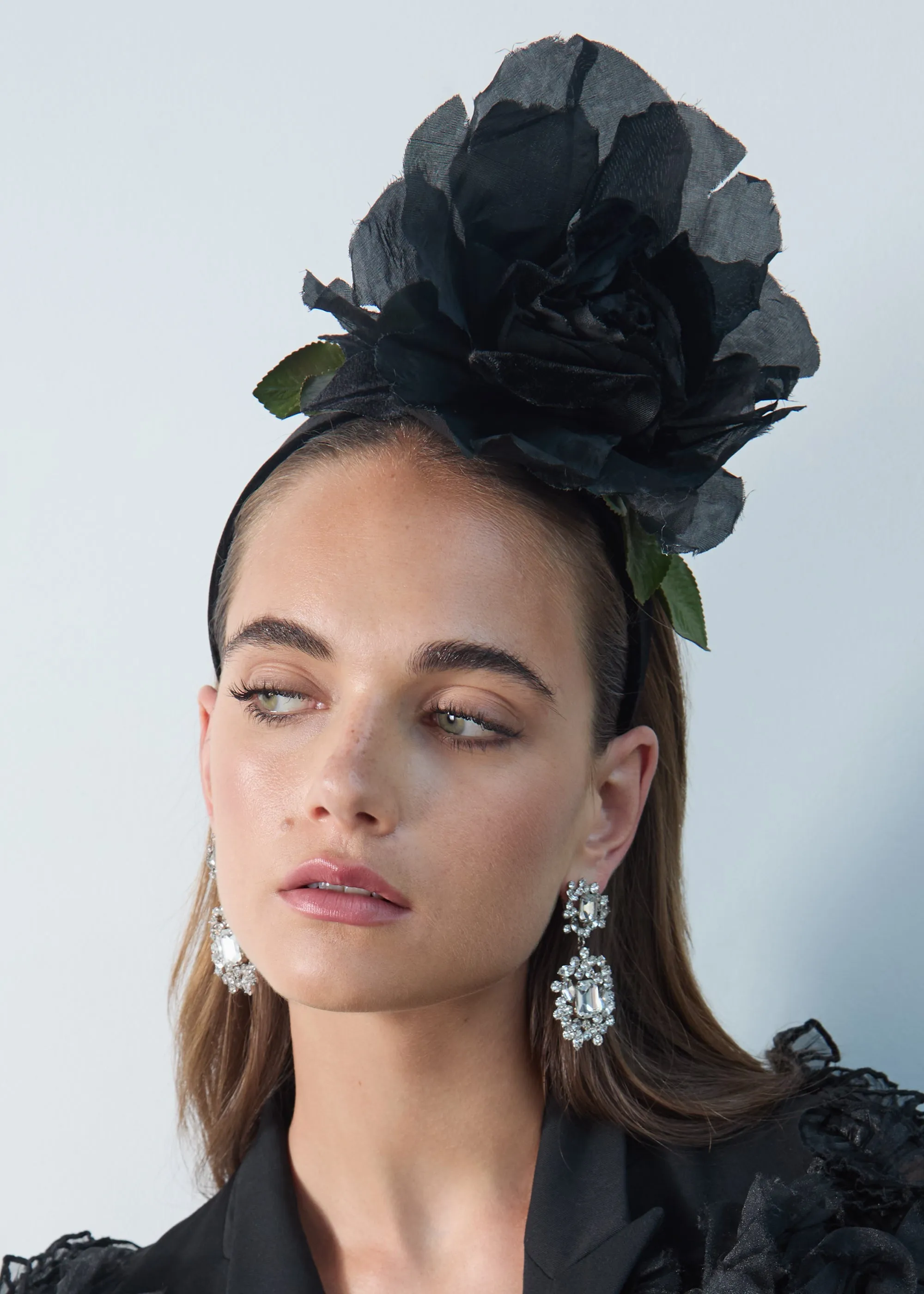 Jennifer Behr x New York Vintage Nanette Headpiece -- Black