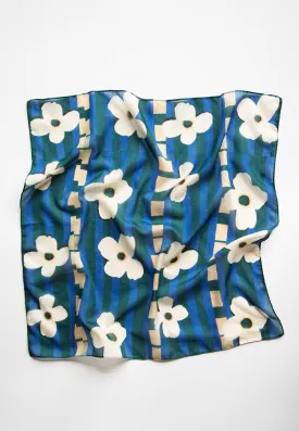 Karangan Mini Square Scarf/ Bandana - Stripes Lines Blue