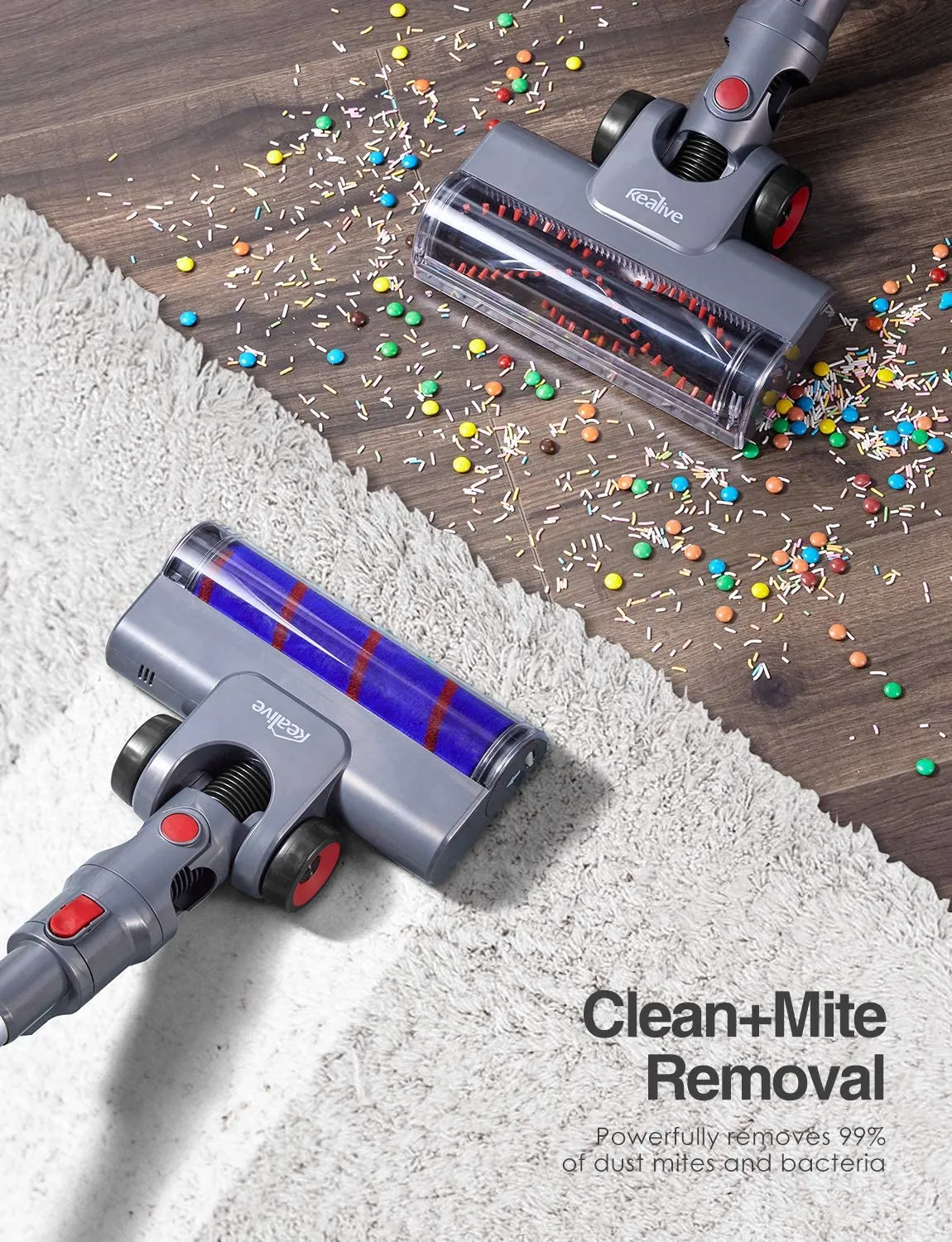 Kealive Cordless Vacuum Cleaner, 23000pa Stick Vacuum 4 in 1,  70 Minutes Runtime,  Rechargeable, Hard Floor Carpet Pet Hair Cleaner