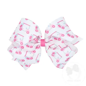 King Pink Golf Cart Printed Bow