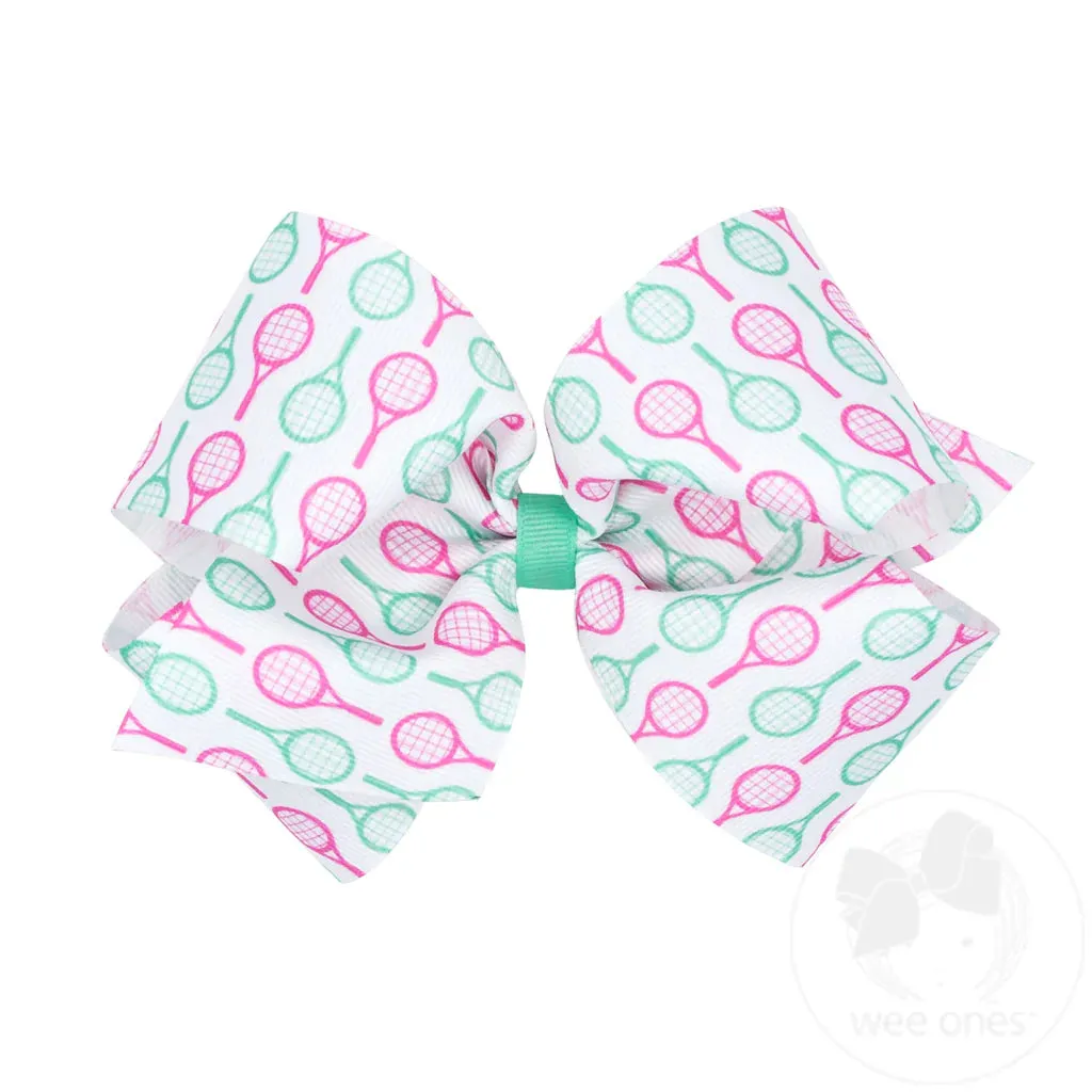 King Tennis Racket Printed Bow