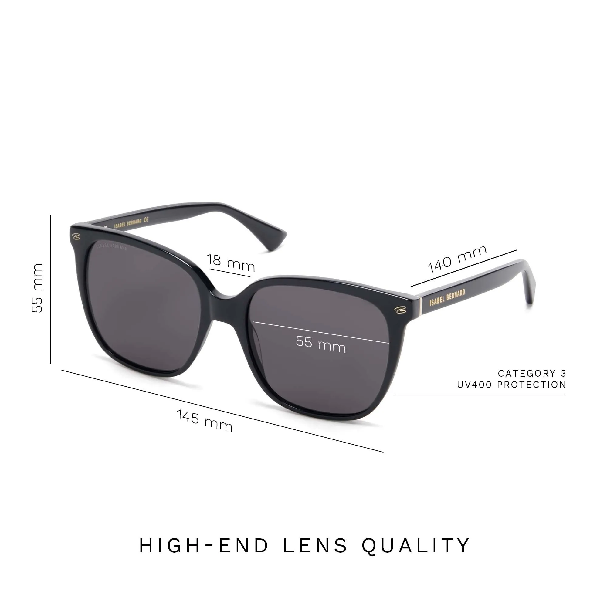 La Villette Raison black square sunglasses with black lenses