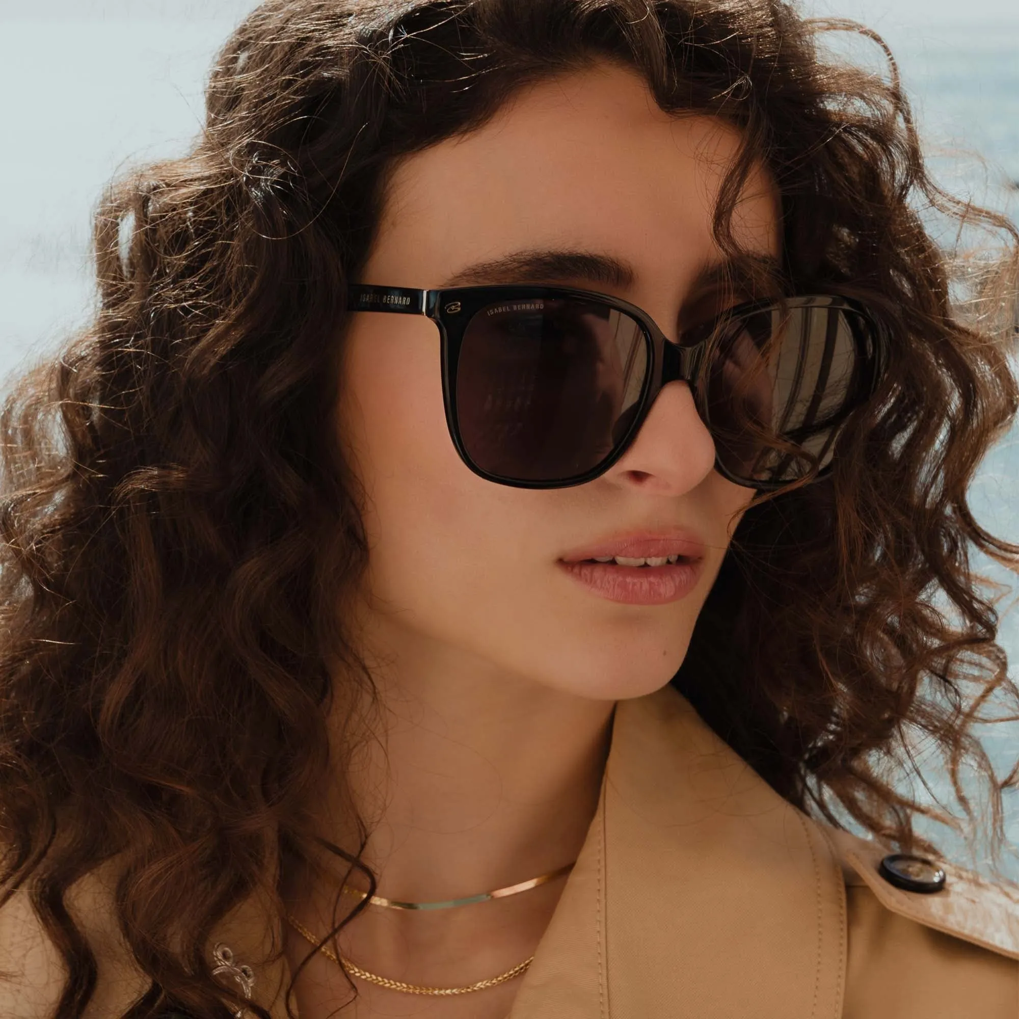 La Villette Raison black square sunglasses with black lenses
