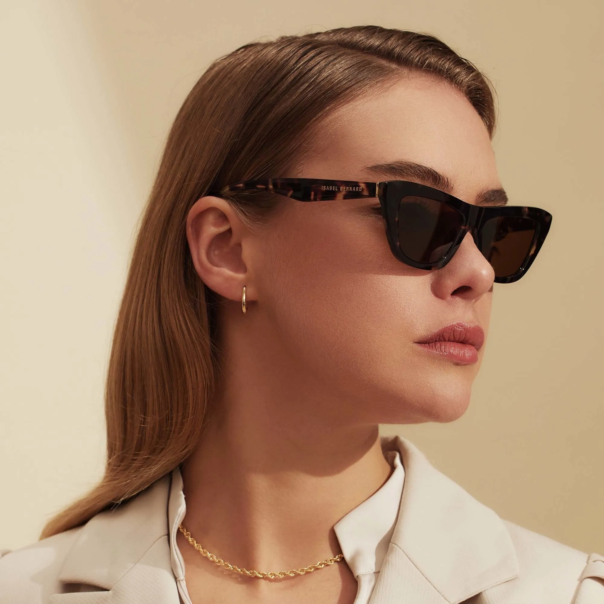 La Villette Roselin brown tortoise cat eye sunglasses with brown lenses