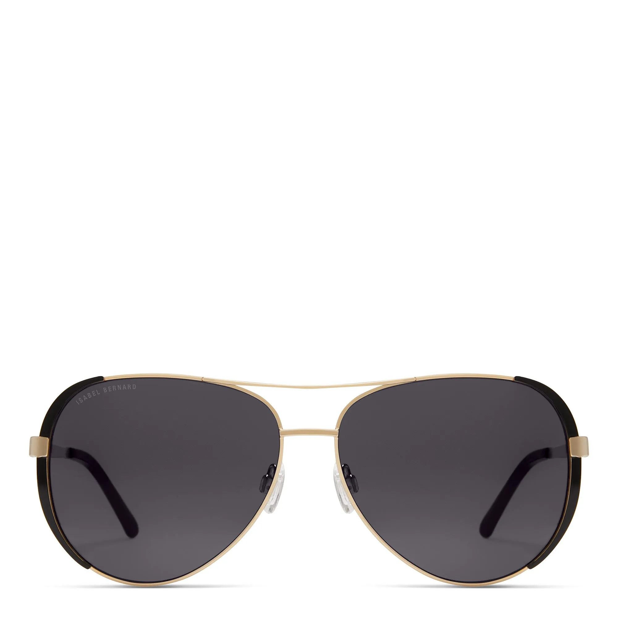 La Villette Roxanne gold coloured aviator sunglasses with black lenses