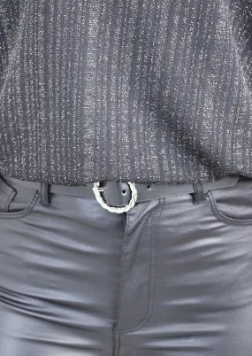 Leny Black Twisted Buckle Belt