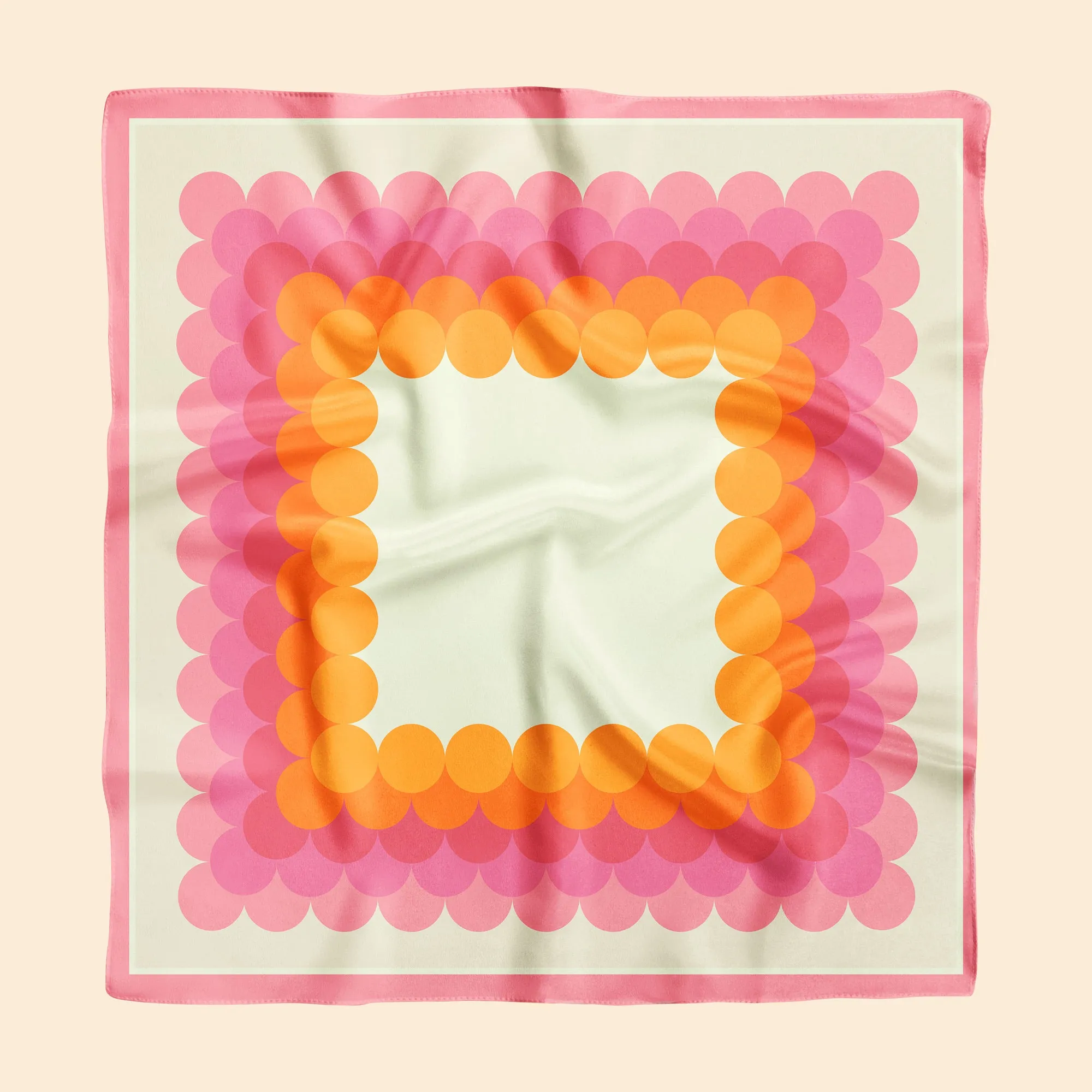 Linear Dots scarf in pink and orange
