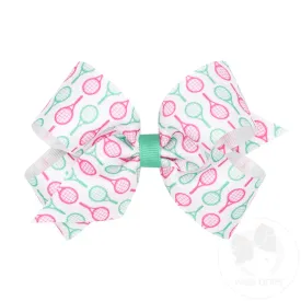 Medium Tennis Racket Printed Bow