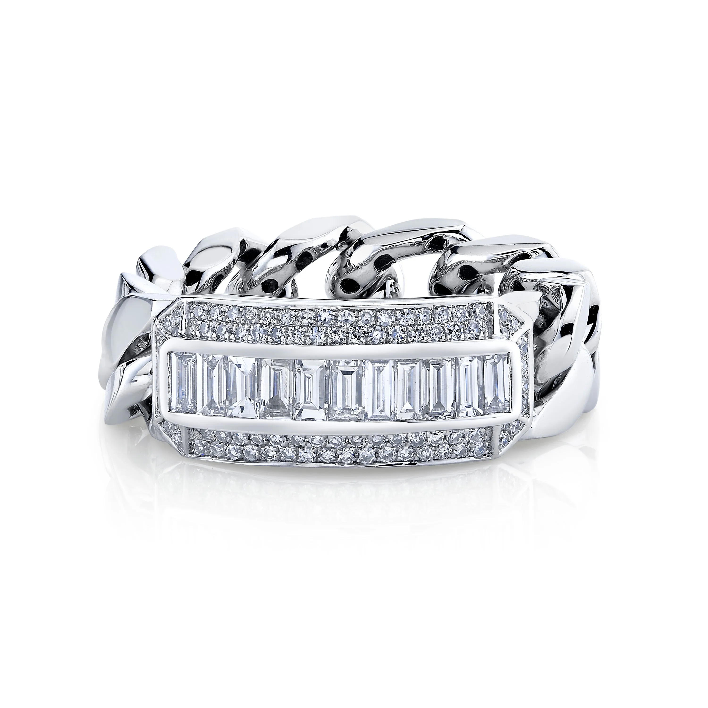 MEN'S MIXED DIAMOND LINK RING