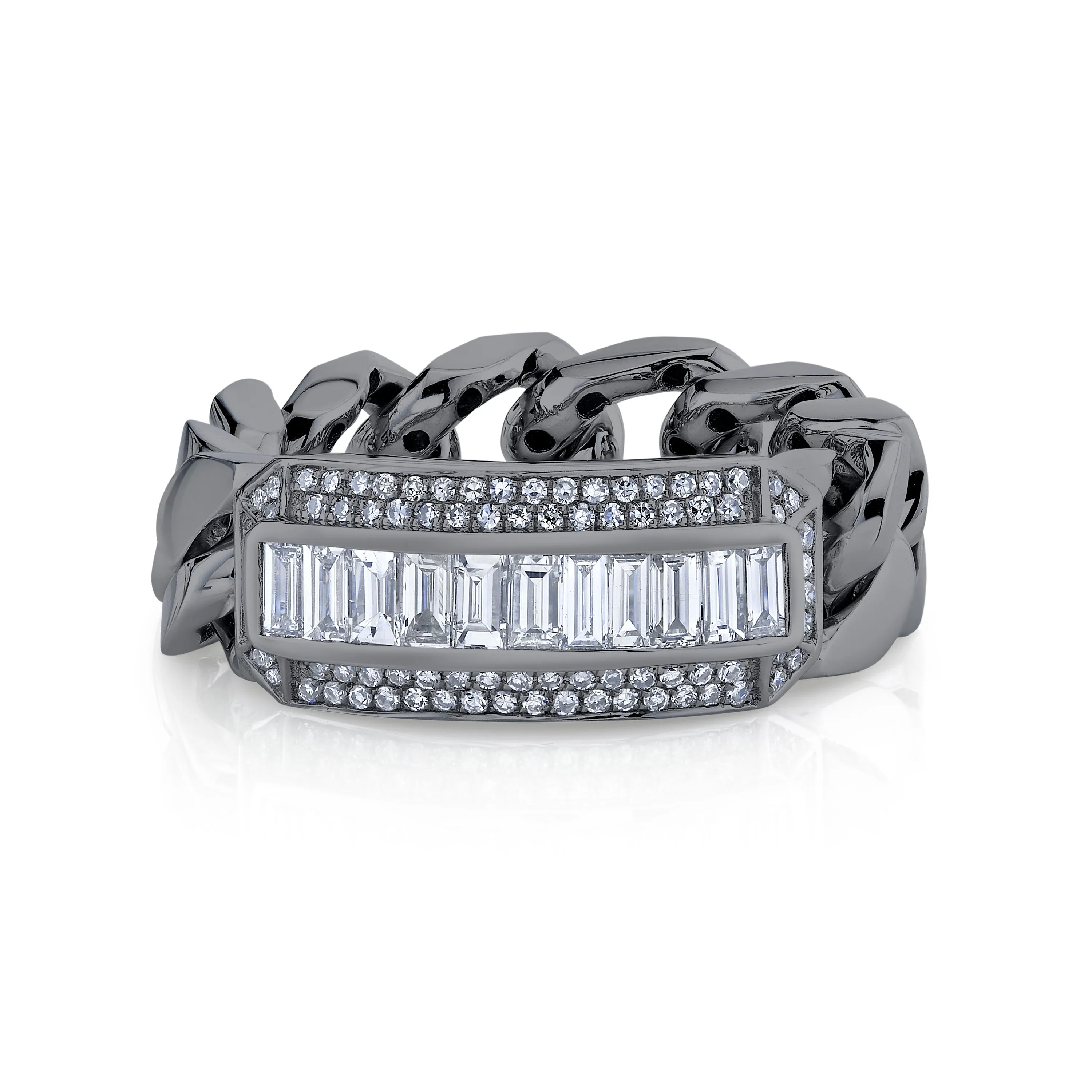 MEN'S MIXED DIAMOND LINK RING