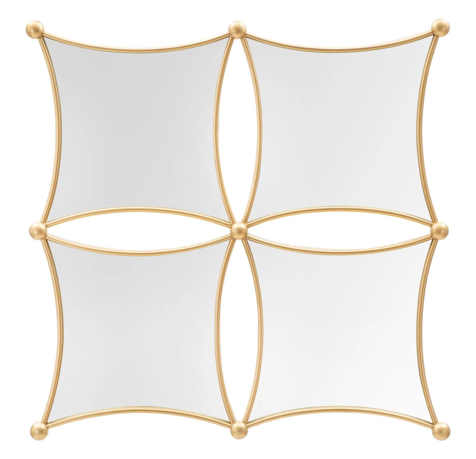 Metal Geometric Small 4 Square Wall Mirror