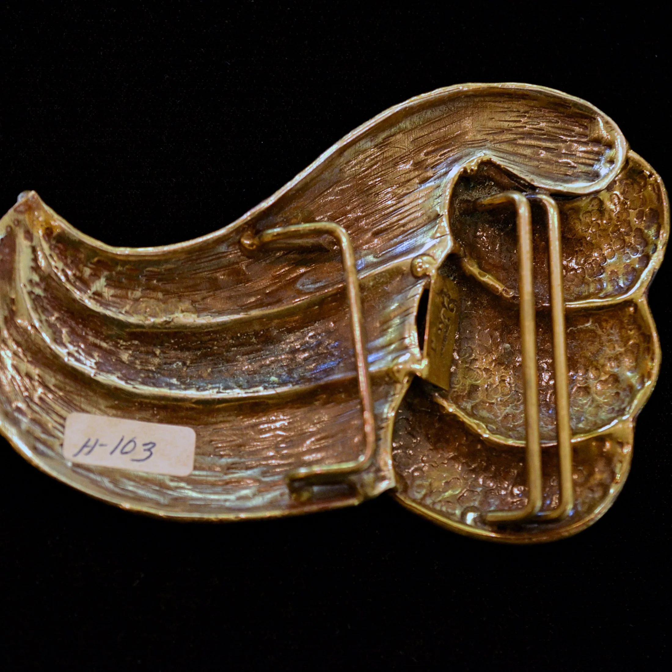 Mexican Brutalist Modernist Abstract Belt Buckle, Signed ExArt