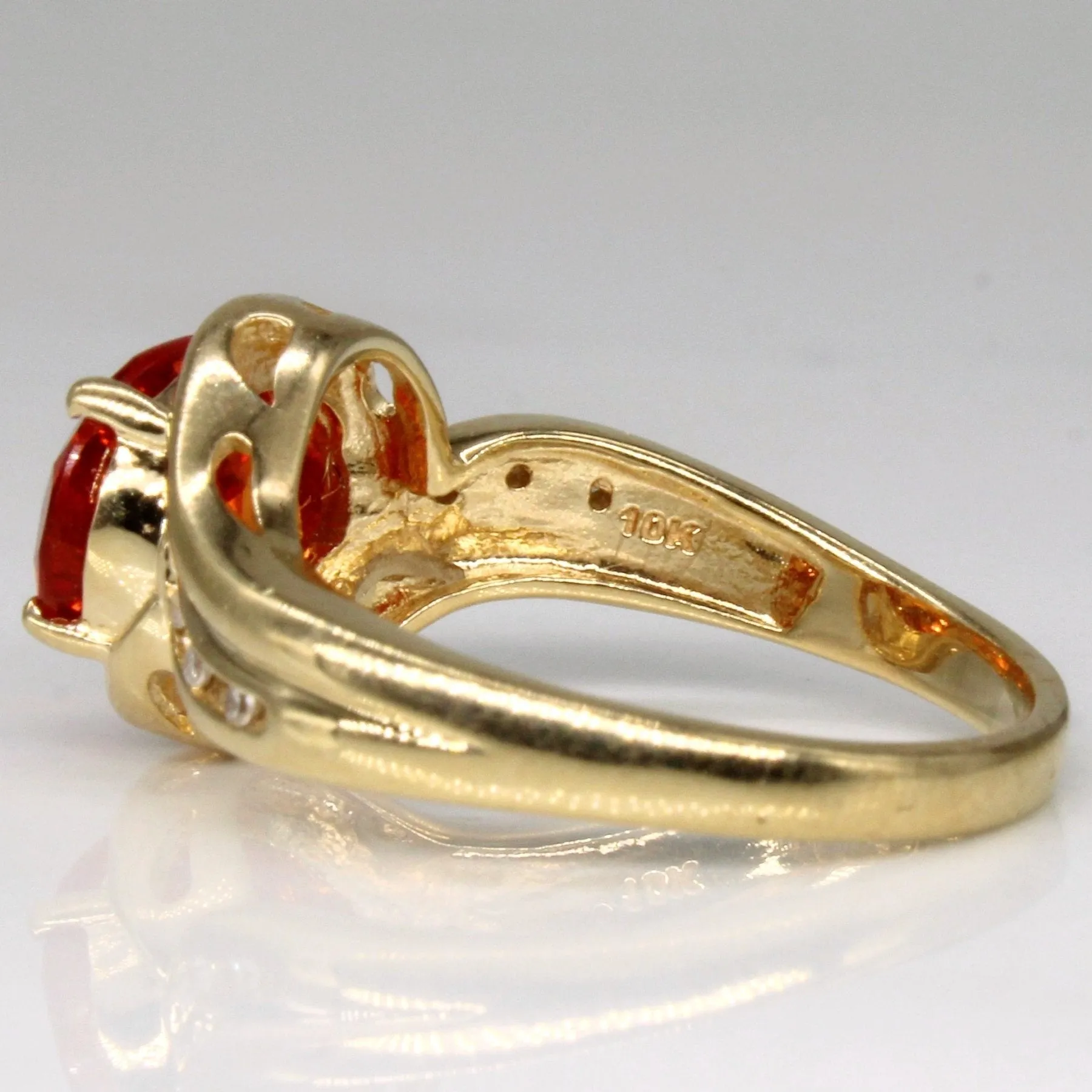'Michael Hill' Synthetic Orange Sapphire & Diamond Cocktail Ring | 3.00ct, 0.03ctw | SZ 7 |