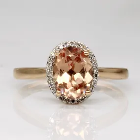 'Michael Hill' Synthetic Peach Sapphire & Diamond Cocktail Ring | 2.25ct, 0.10ctw | SZ 9.25 |