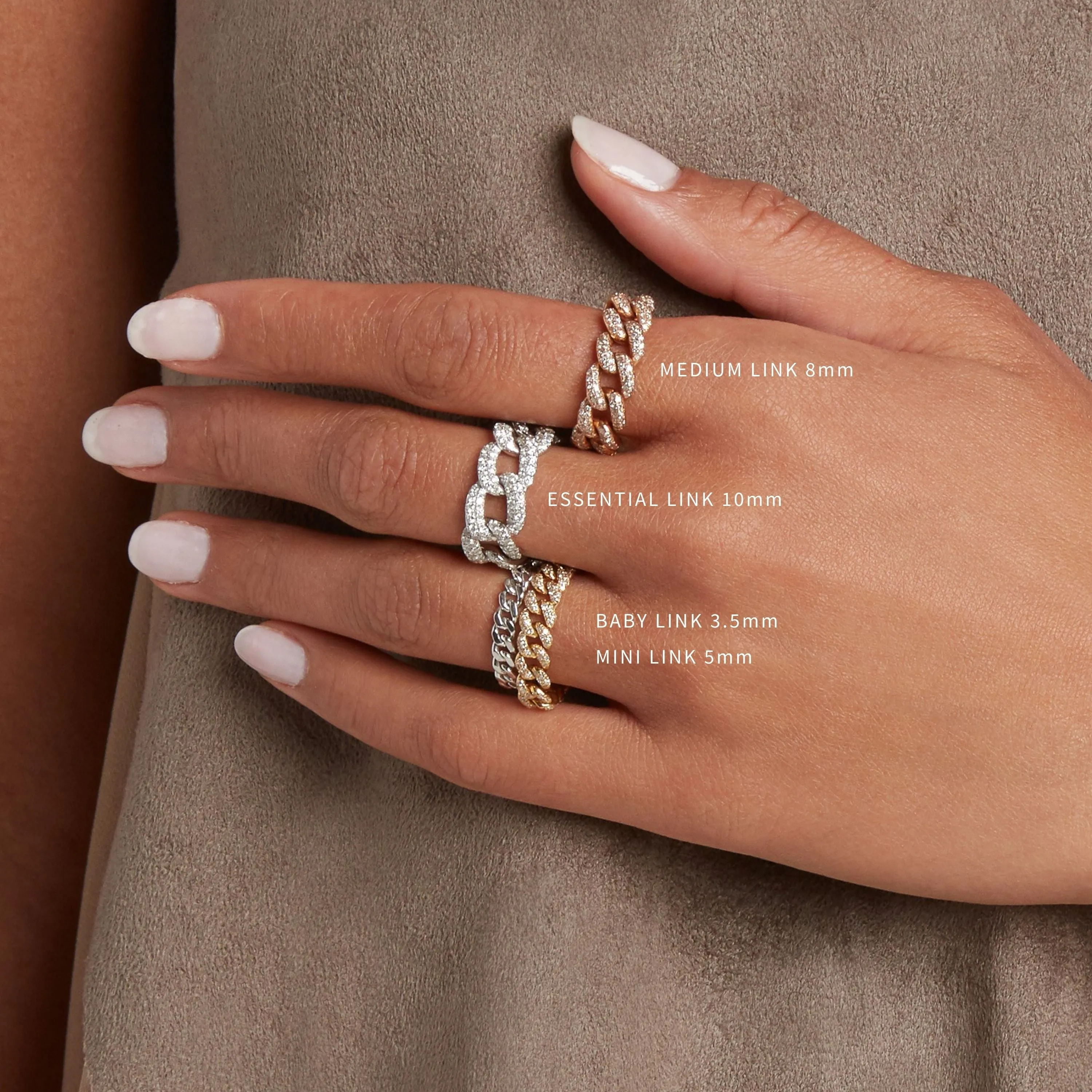 MINI ME DIAMOND PAVE MINI LINK RING