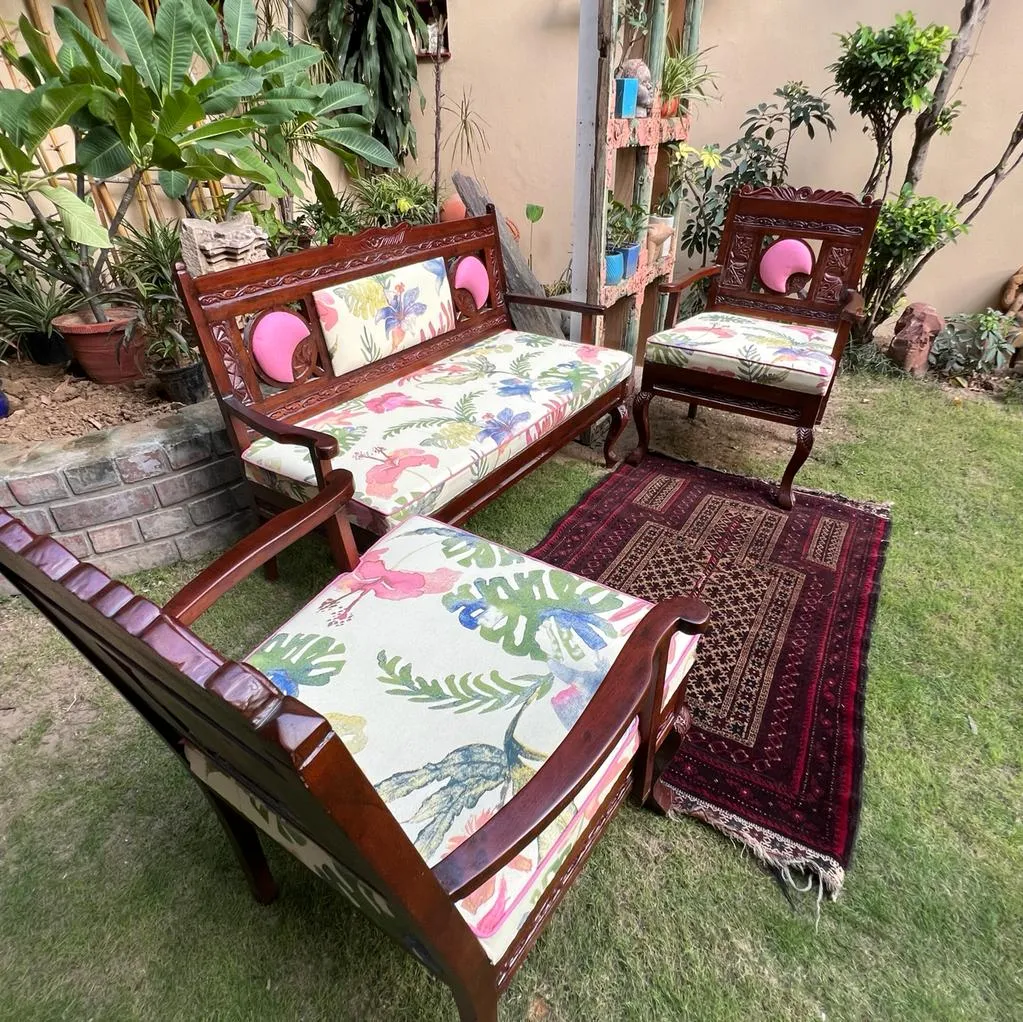 Mohish : Vintage Wooden Sofa