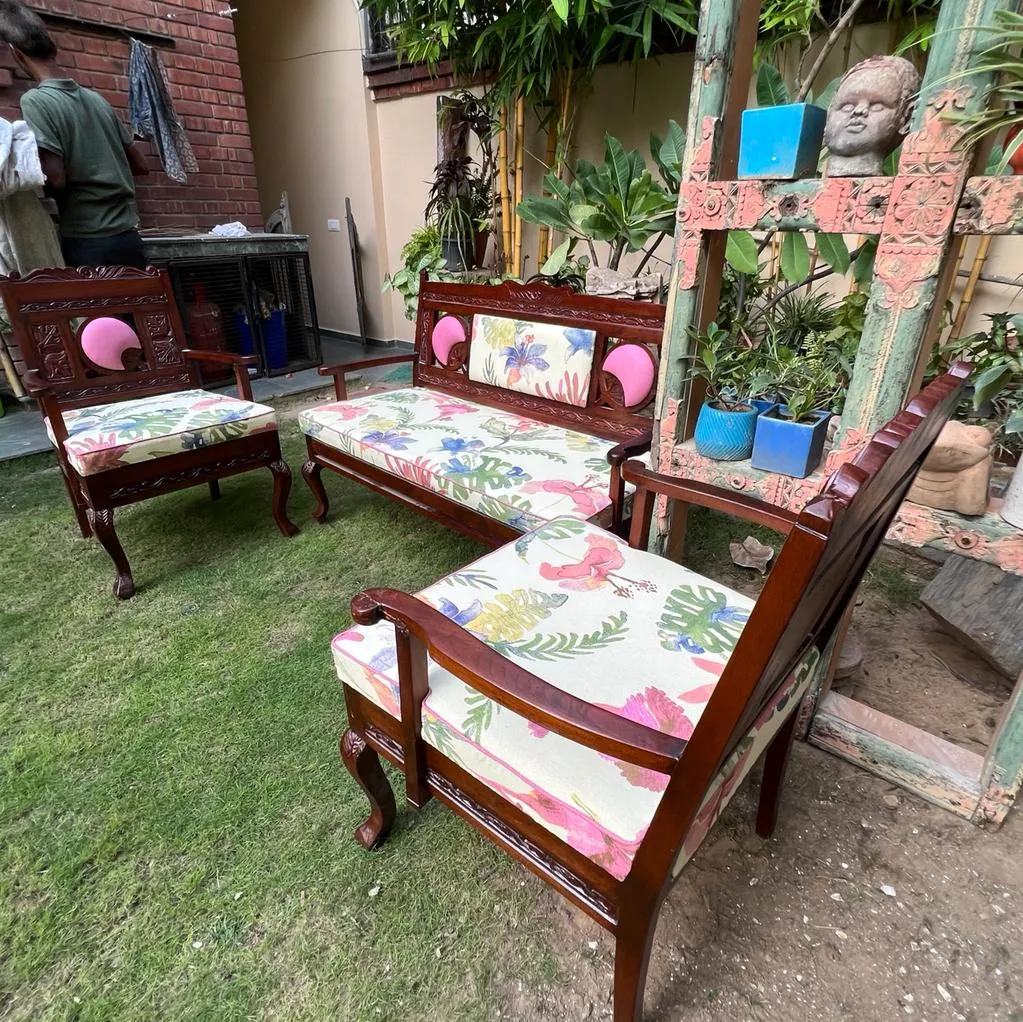 Mohish : Vintage Wooden Sofa