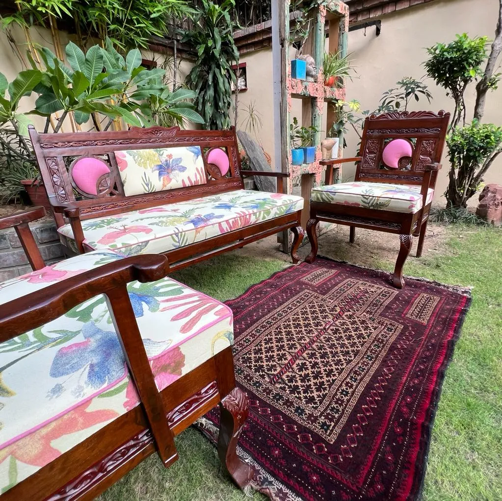 Mohish : Vintage Wooden Sofa