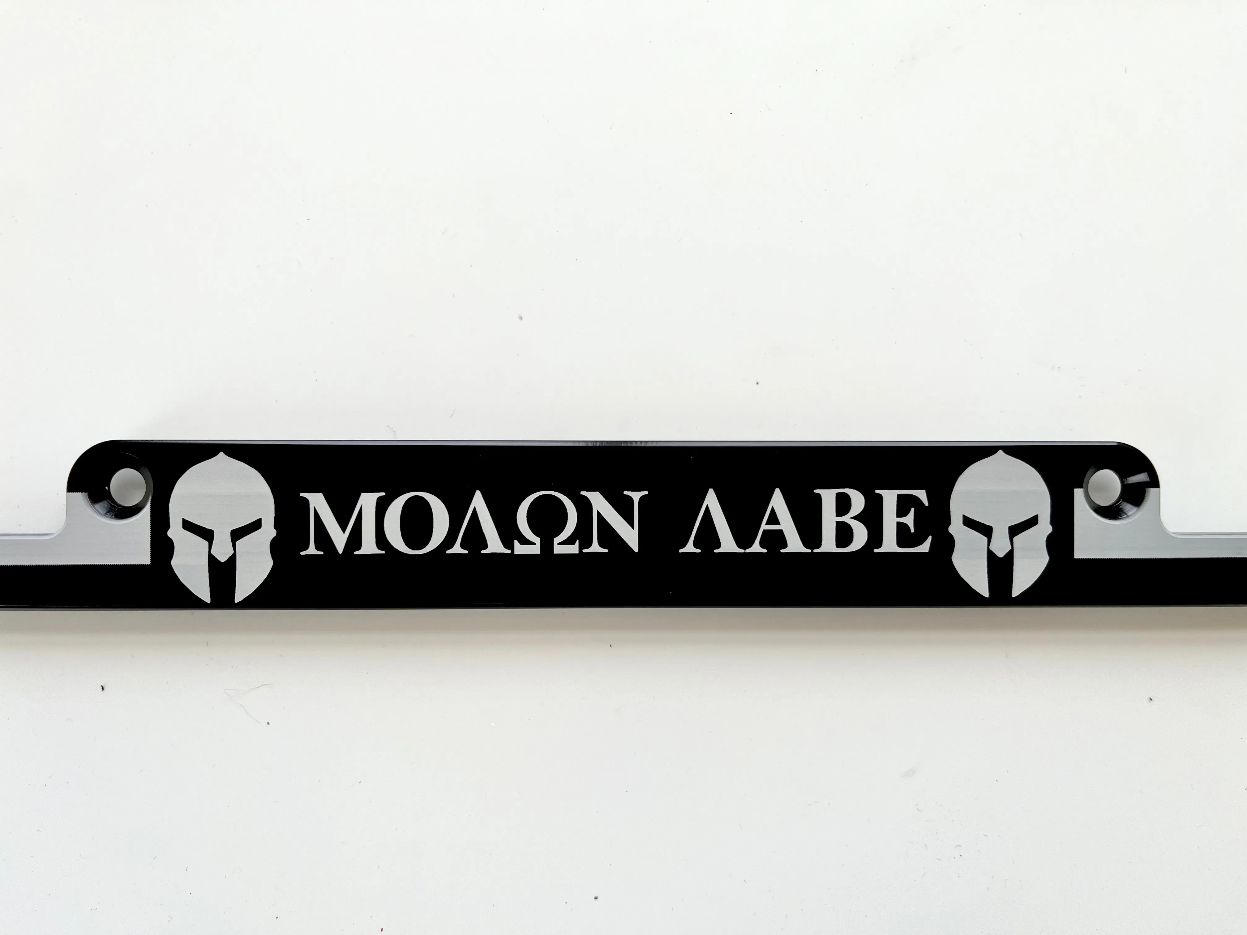 Molon Labe Spartan American Flag Aluminum License Plate Frame