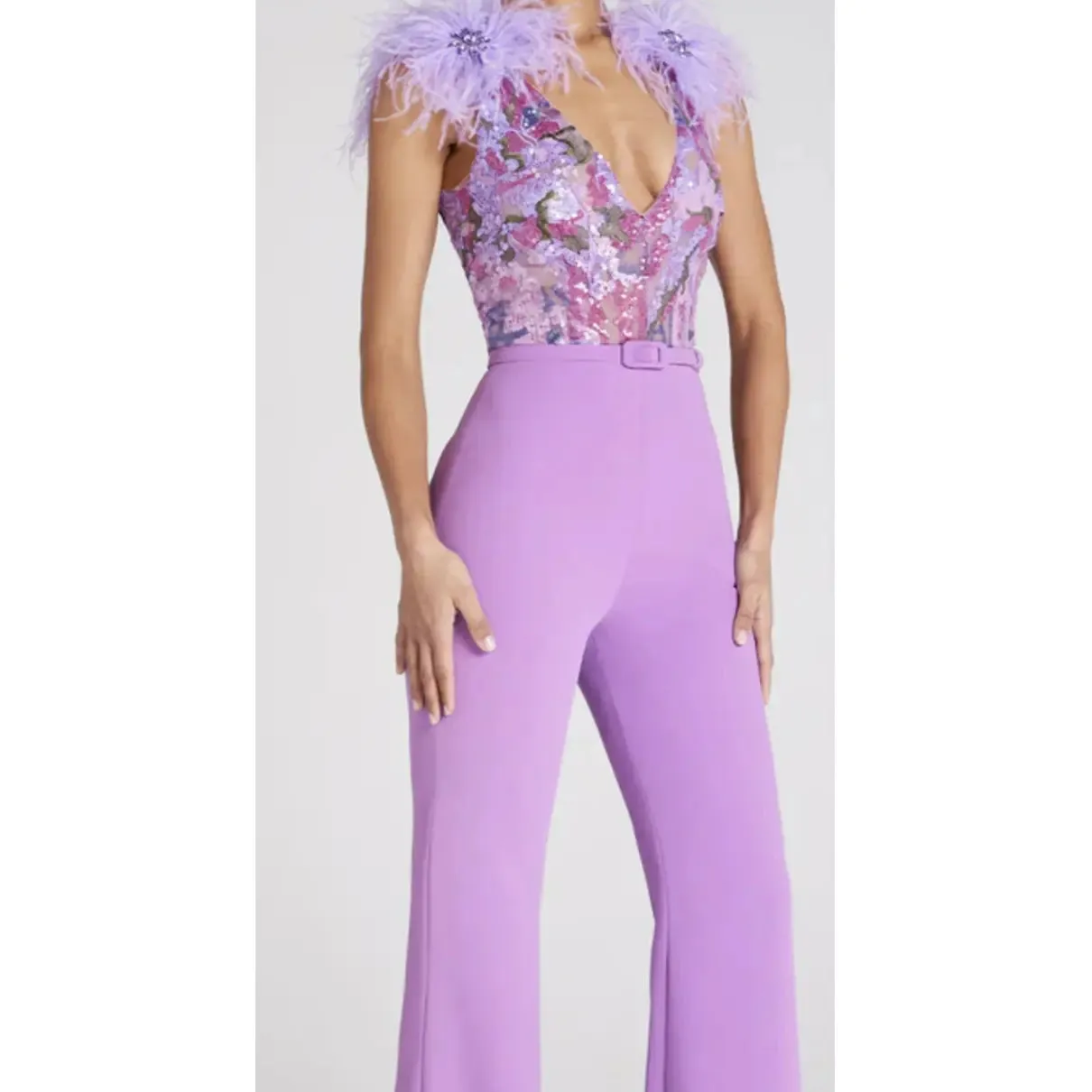 Nadine Merabi Purple Alicia Jumpsuit