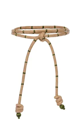 Nativa Camel Woven Embellished Belt
