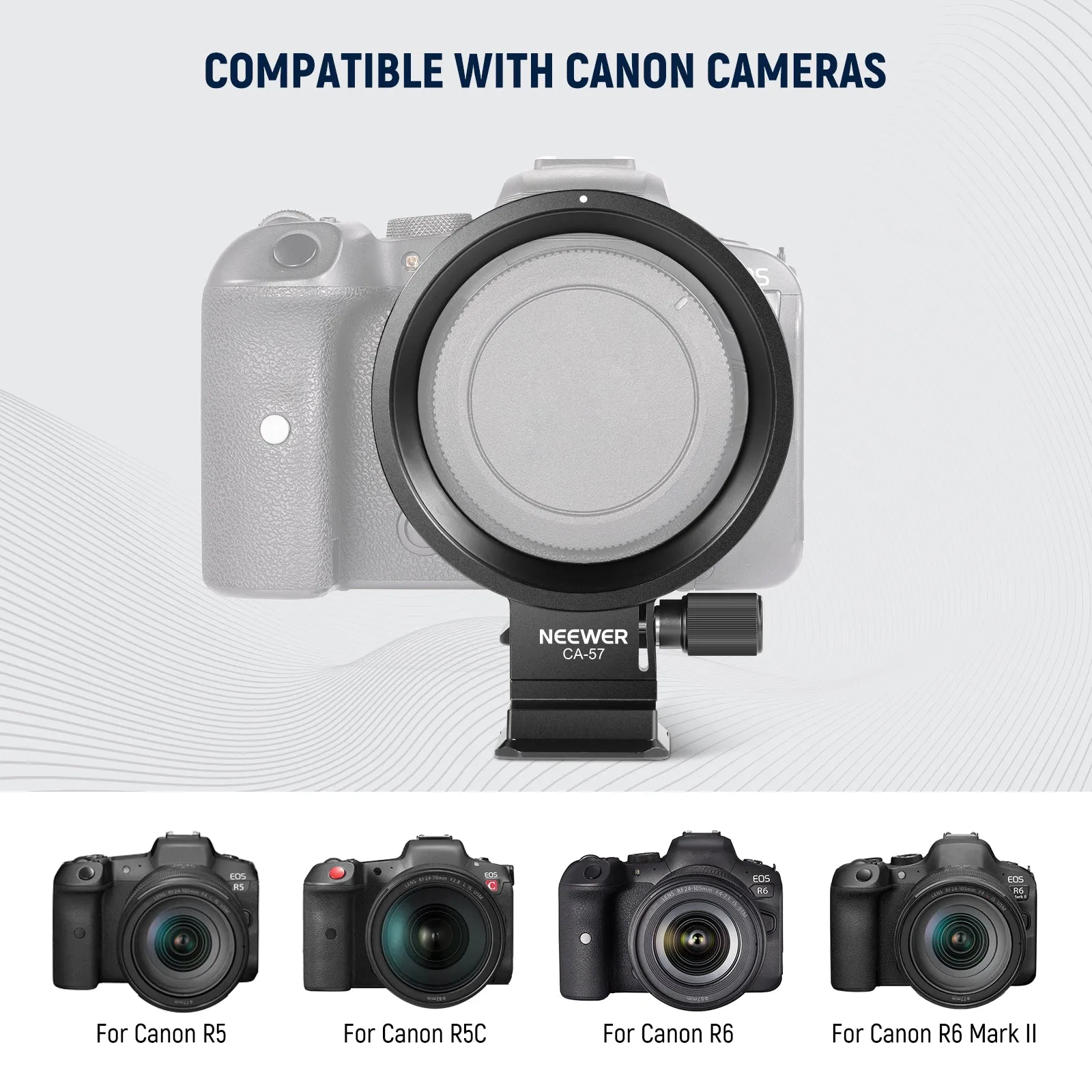 NEEWER CA057 Rotatable Camera Lens Collar for Canon R5 R5C R6 Mark II