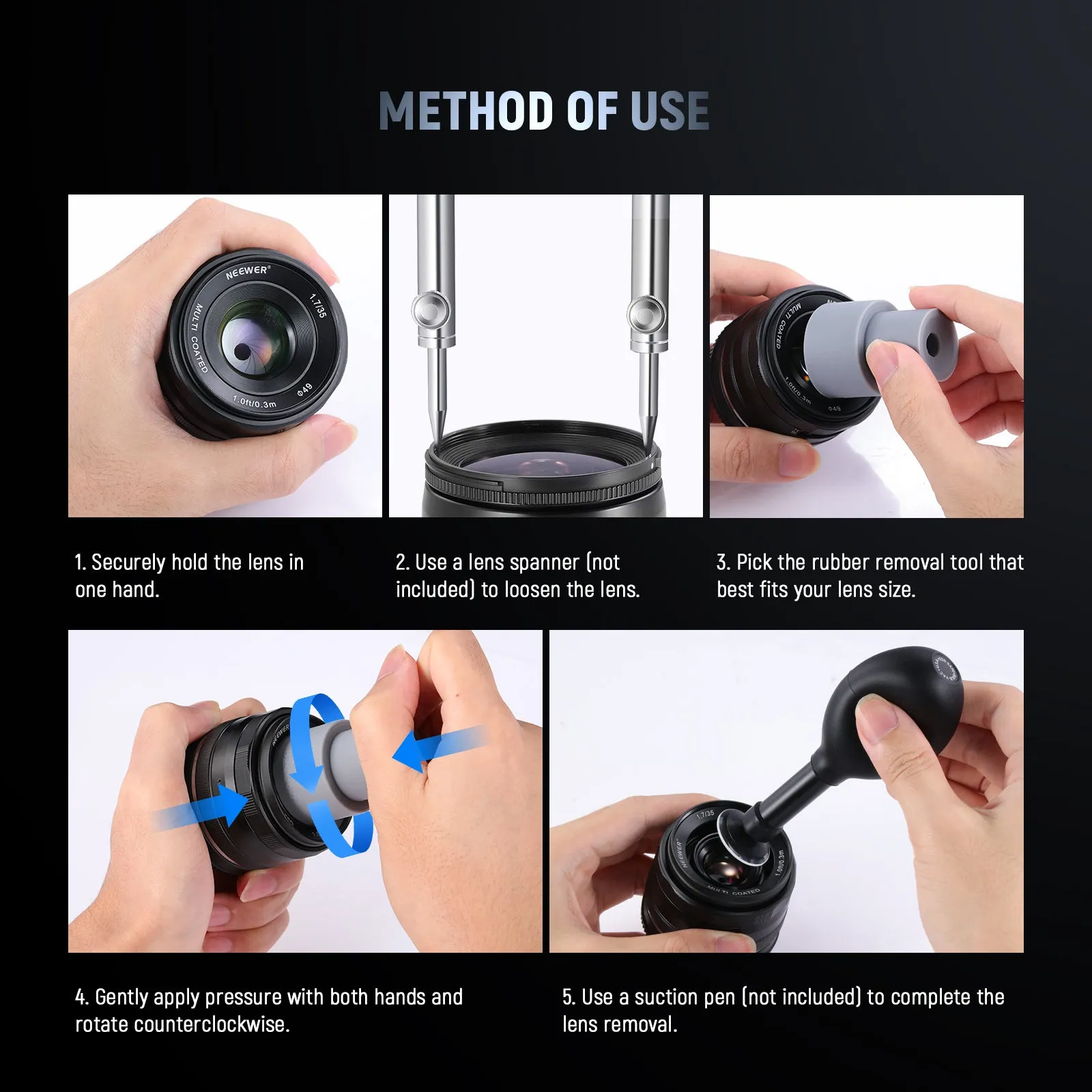NEEWER HW-37 9pcs DSLR Camera Lens Repair Tool Kit