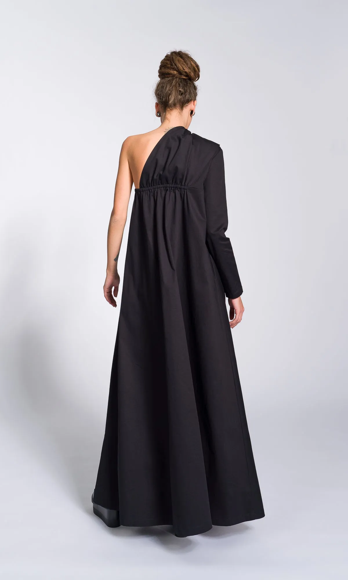 One Shoulder Maxi Dress with Belt