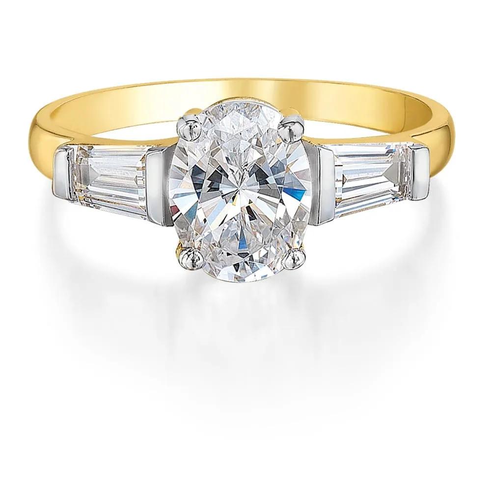 Oval Baguette Cut Ring