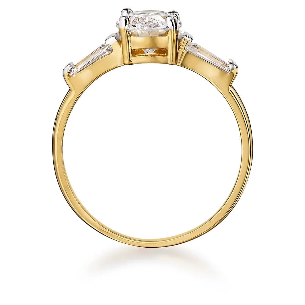 Oval Baguette Cut Ring
