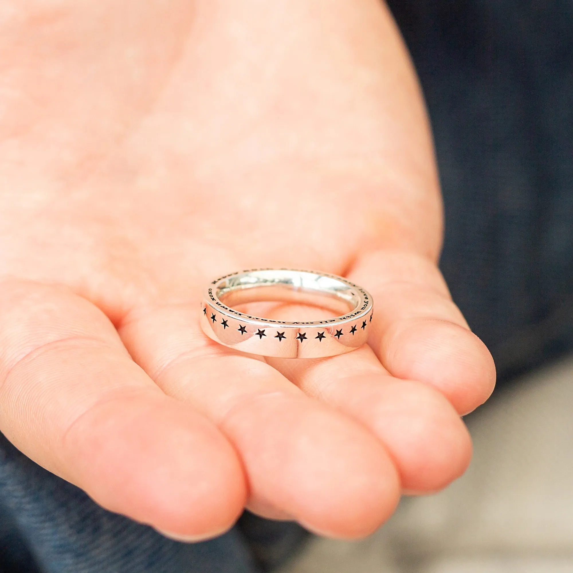 Periphery Personalised Message Silver Ring