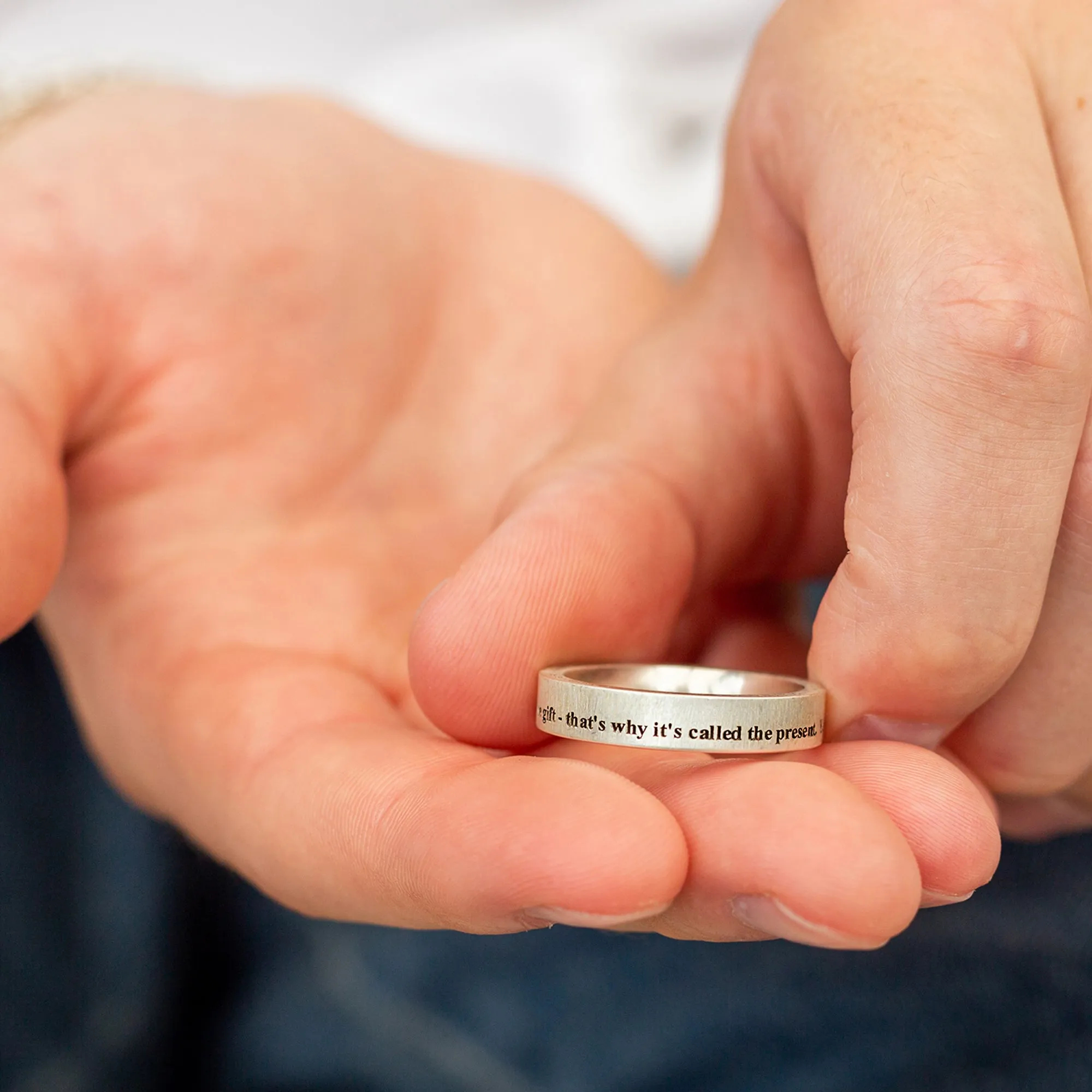 Periphery Personalised Message Silver Ring