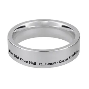 Periphery Personalised Message Silver Ring