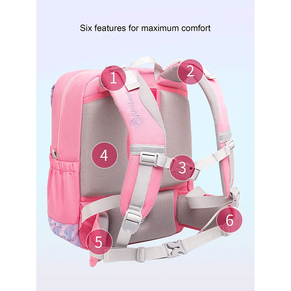Pink Rainbow Splash Ergonomic School Backpack for Kids