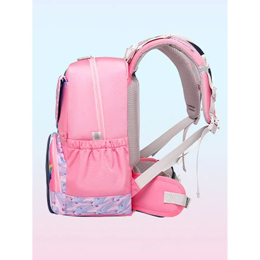 Pink Rainbow Splash Ergonomic School Backpack for Kids