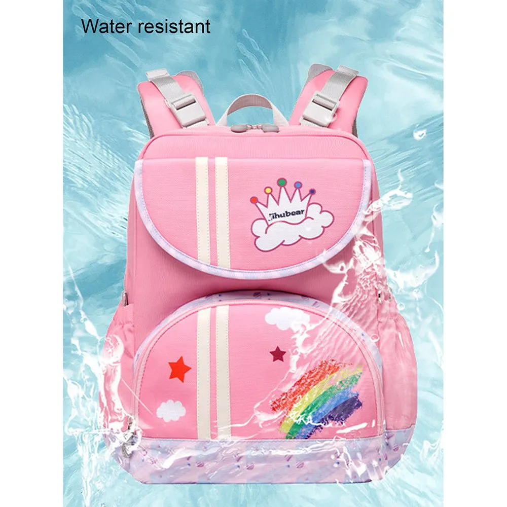 Pink Rainbow Splash Ergonomic School Backpack for Kids
