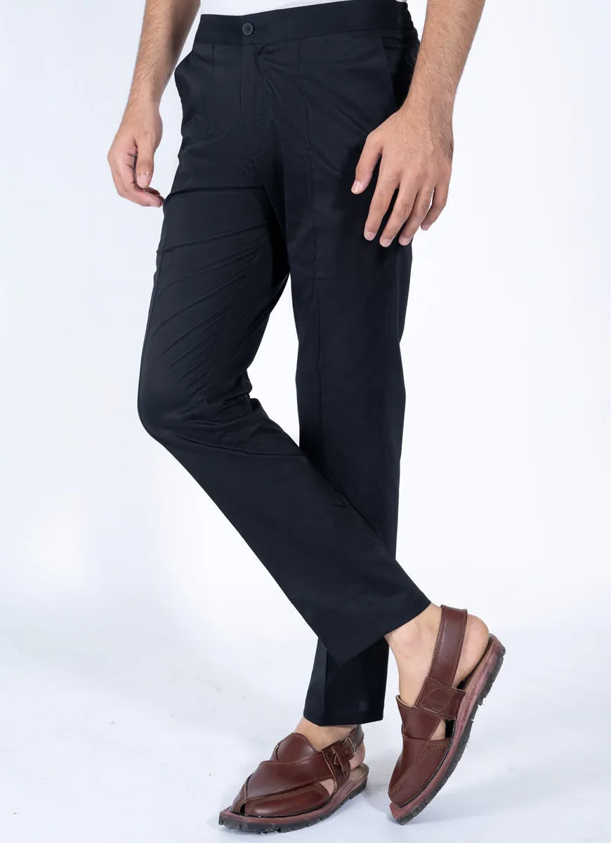 Plain-Black, Charlie Cotton Rich Stretch Pajama