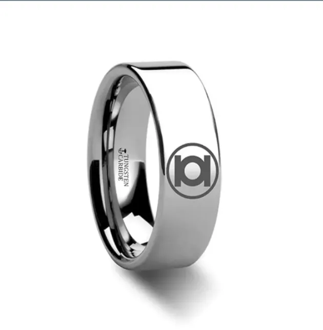 Polished Tungsten Engraved Super Hero Rings - 8mm