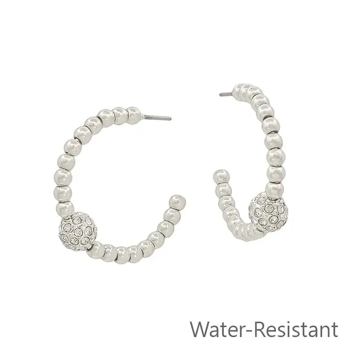 Silver Crystal Beaded Earrings