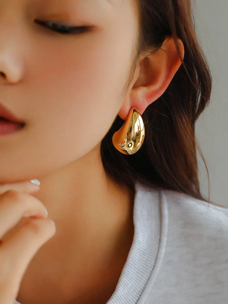 Simple Glossy Water Drop Earrings