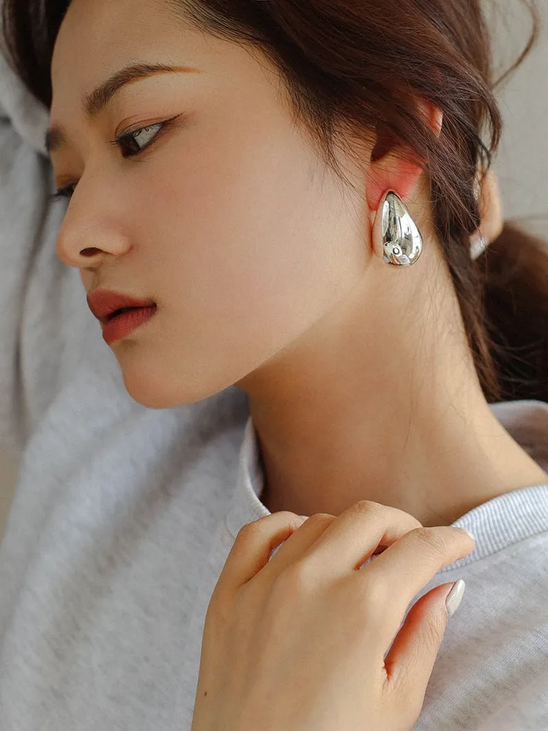 Simple Glossy Water Drop Earrings