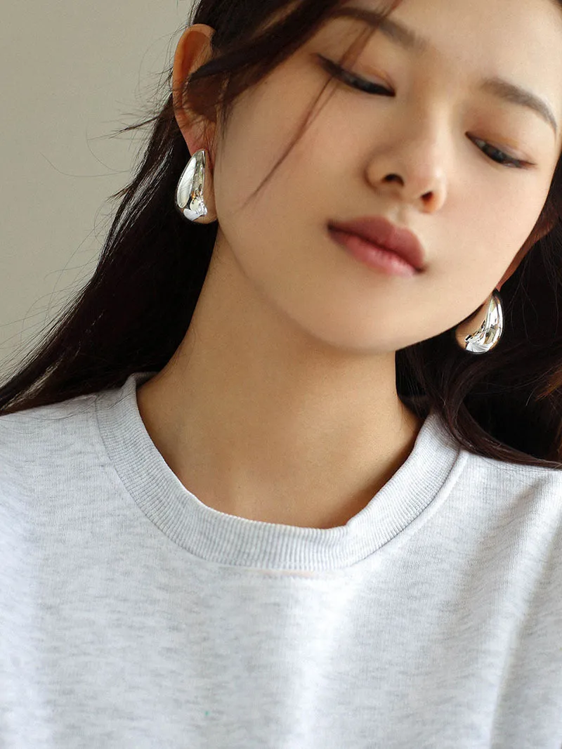 Simple Glossy Water Drop Earrings