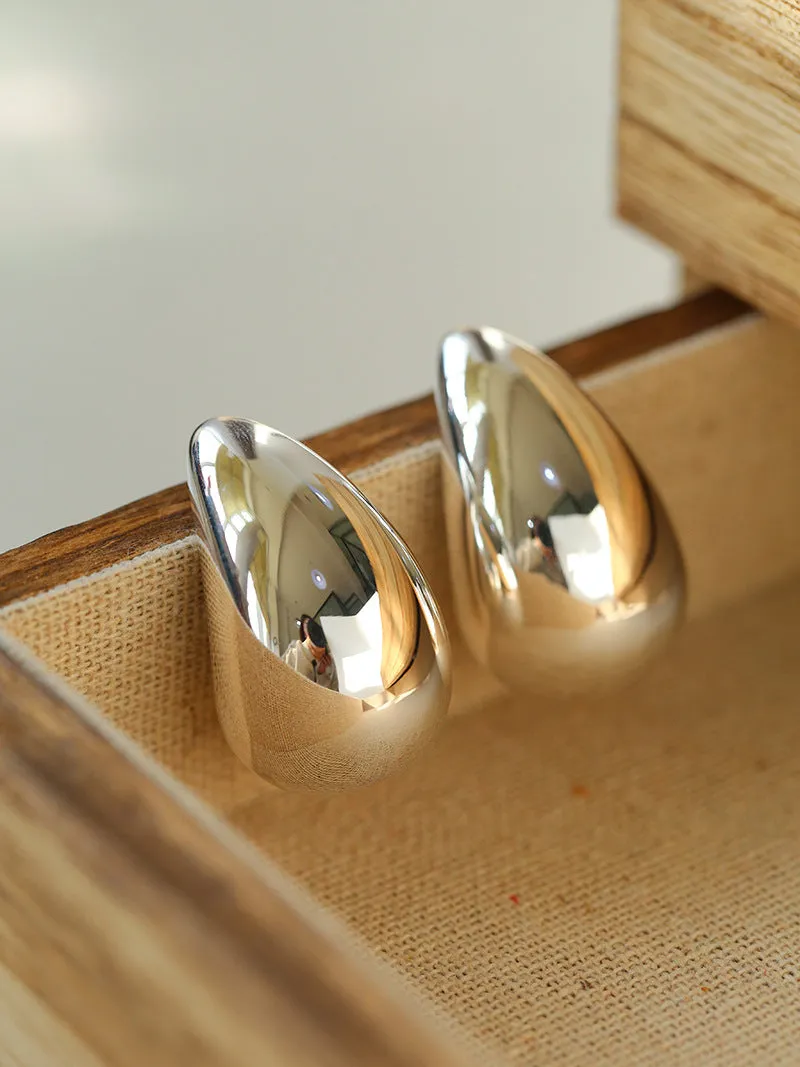 Simple Glossy Water Drop Earrings