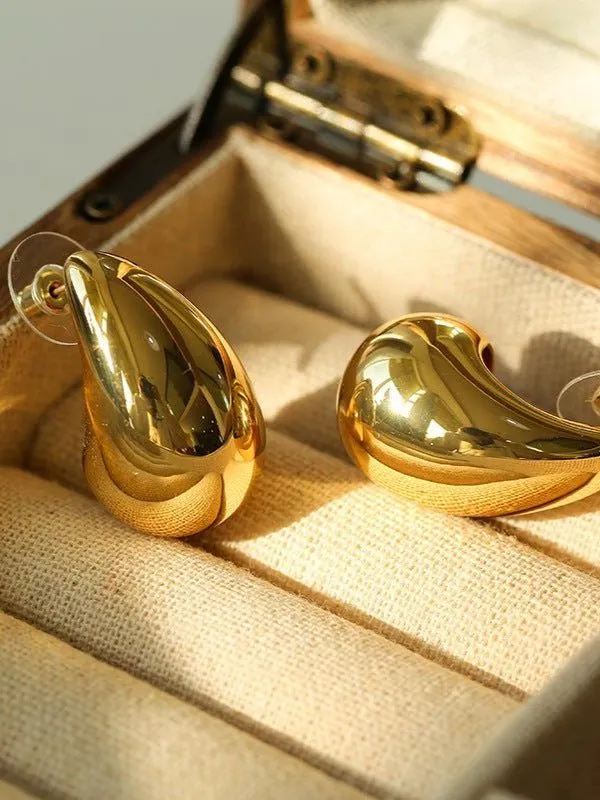 Simple Glossy Water Drop Earrings