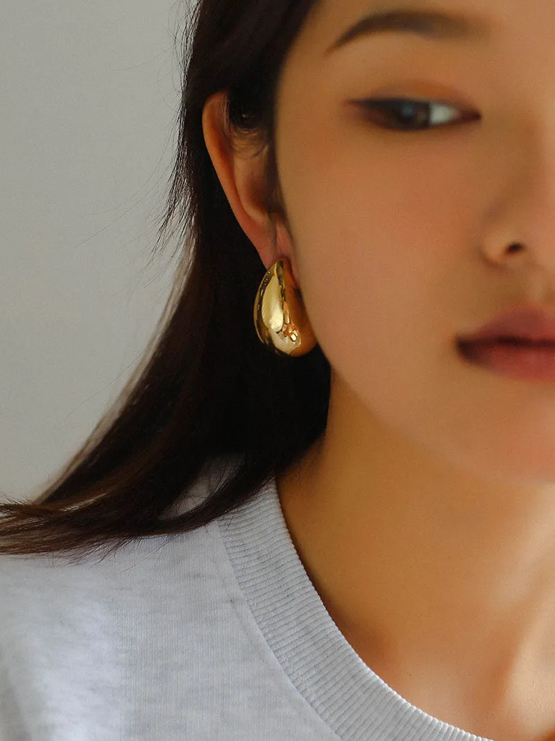 Simple Glossy Water Drop Earrings