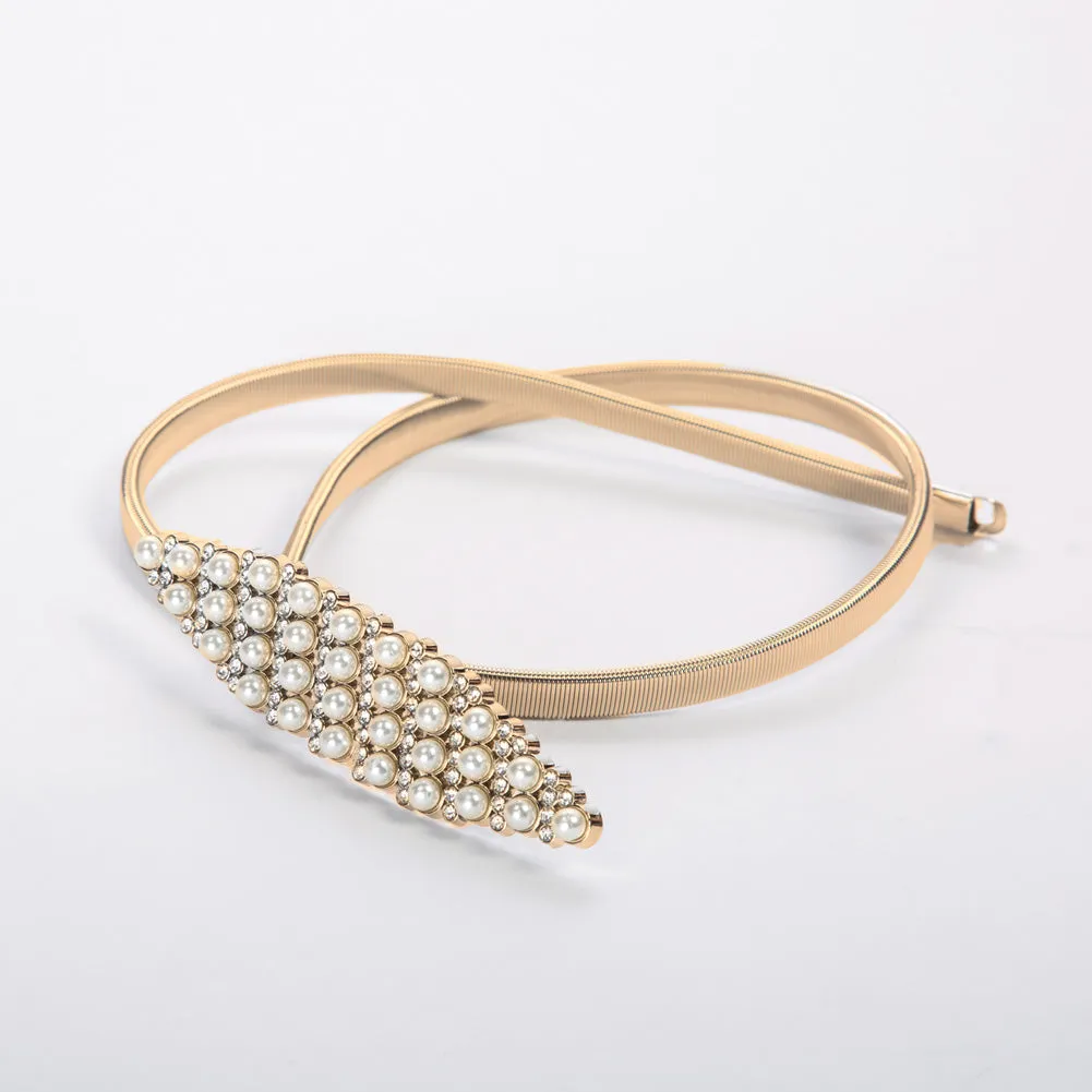 Skinny Punk Elastic Alloy Belt