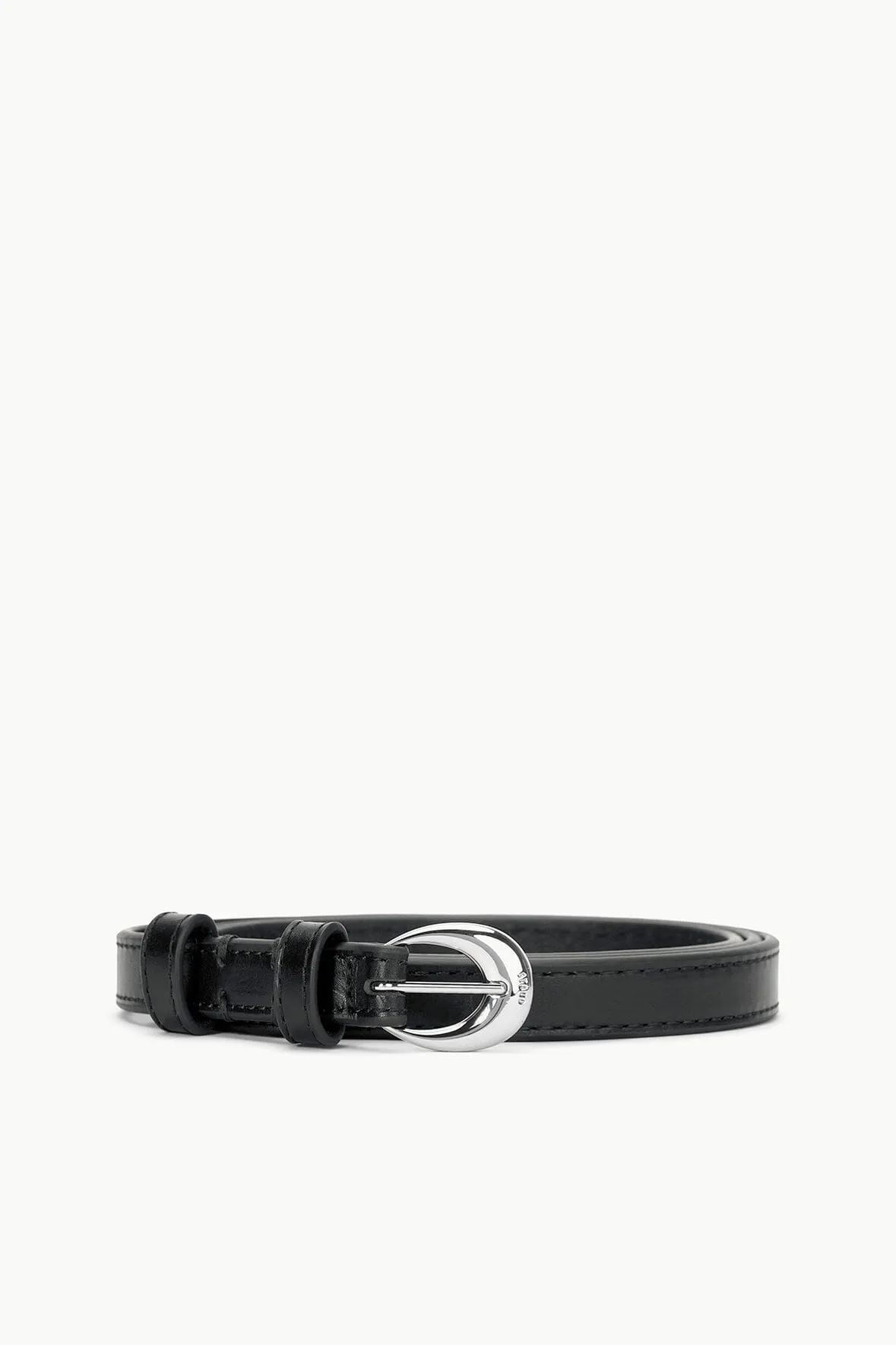 SLIM MOON BUCKLE BELT - 13MM | BLACK SILVER