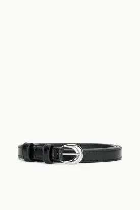 SLIM MOON BUCKLE BELT - 13MM | BLACK SILVER